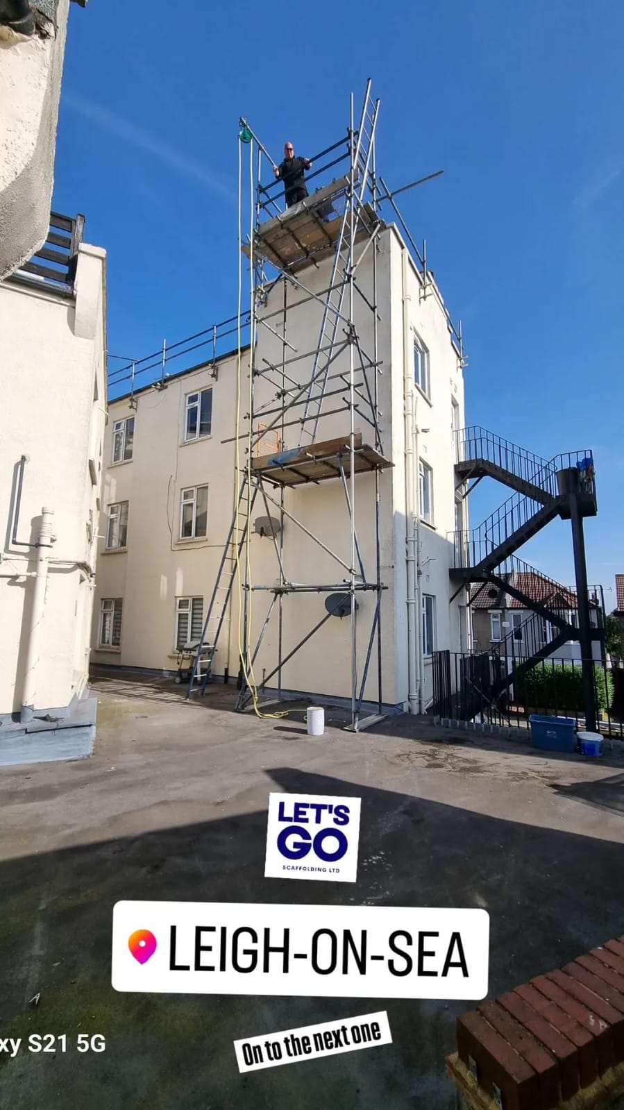 Scaffolding with Rope & Wheel, Leigh on Sea